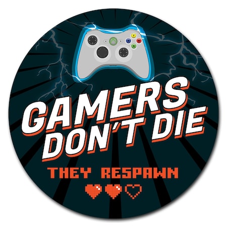 Gamers Dont Die Xbox Circle Vinyl Laminated Decal